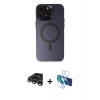 MARSİLYAN™- iPhone 15 Pro Kılıf Kozmos Çizgi Prime - Siyah 3D Antistatik Cam Ekran Koruyucu + Raze Metal Kamera Lens - GS