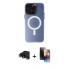 MARSİLYAN™- iPhone 15 Pro Kılıf Kozmos Çizgi Prime - Siyah 3D Antistatik Mat Seramik Nano Ekran Koruyucu + Raze Metal Kamera Lens - SH