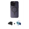 MARSİLYAN™- iPhone 15 Pro Kılıf Kozmos Çizgi Prime - Siyah 3D Antistatik Seramik Nano Ekran Koruyucu + Raze Metal Kamera Lens - TMGI