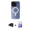 MARSİLYAN™- iPhone 15 Pro Kılıf Kozmos Çizgi Prime - Siyah Bilvis 5in1 5D Magic Hayalet Cam Ekran Koruyucu + Raze Metal Kamera Lens - TMGI