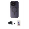 MARSİLYAN™- iPhone 15 Pro Kılıf Kozmos Çizgi Prime - Siyah Joko 5D Cam + Raze Metal Kamera Lens - LT