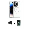 MARSİLYAN™- iPhone 15 Pro Kılıf Kozmos Doku Koleksiyonu - Siyah 360 Mat Full Body Arka Koruyucu + Raze Metal Kamera Lens - GS