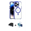 MARSİLYAN™- iPhone 15 Pro Kılıf Kozmos Doku Koleksiyonu - Siyah 3D Antistatik Seramik Nano Ekran Koruyucu + Raze Metal Kamera Lens - LT