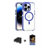 MARSİLYAN™- iPhone 15 Pro Kılıf Kozmos Doku Koleksiyonu - Siyah Buffer Hayalet Cam Ekran Koruyucu + Raze Metal Kamera Lens - TMGI