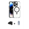 MARSİLYAN™- iPhone 15 Pro Kılıf Kozmos Doku Koleksiyonu - Siyah Joko Magic 5D Cam + Raze Metal Kamera Lens - SH