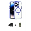 MARSİLYAN™- iPhone 15 Pro Kılıf Kozmos Doku Koleksiyonu - Siyah Joko Magic 5D Hayalet Cam + Raze Metal Kamera Lens - TMGI