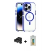 MARSİLYAN™- iPhone 15 Pro Kılıf Kozmos Doku Koleksiyonu - Siyah Polymer Nano Ekran Koruyucu + Raze Metal Kamera Lens - GS