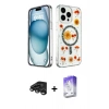 MARSİLYAN™- iPhone 15 Pro Kılıf Kozmos Doku - Siyah Bilvis 5in1 3D Magic Cam Ekran Koruyucu + Raze Metal Kamera Lens - TMGI