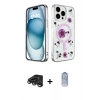 MARSİLYAN™- iPhone 15 Pro Kılıf Kozmos Doku - Siyah Joko Magic 5D Cam + Raze Metal Kamera Lens - TMGI