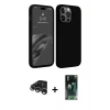 MARSİLYAN™- iPhone 15 Pro Kılıf Kozmos Yansıma Özel Seri - Şeffaf 360 Full Body Arka Koruyucu + Raze Metal Kamera Lens - GS
