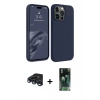 MARSİLYAN™- iPhone 15 Pro Kılıf Kozmos Yansıma Özel Seri - Şeffaf 360 Full Body Arka Koruyucu + Raze Metal Kamera Lens - LT