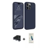 MARSİLYAN™- iPhone 15 Pro Kılıf Kozmos Yansıma Özel Seri - Şeffaf Pasifik Cam Ekran Koruyucu + Raze Metal Kamera Lens - LT