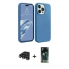 MARSİLYAN™- iPhone 15 Pro Kılıf Kozmos Yansıma Özel Seri - Siyah 360 Mat Full Body Arka Koruyucu + Raze Metal Kamera Lens - TMGI