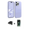 MARSİLYAN™- iPhone 15 Pro Kılıf Kozmos Yansıma Özel Seri - Siyah 360 Mat Full Body Arka Koruyucu + Raze Metal Kamera Lens - GS