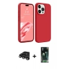 MARSİLYAN™- iPhone 15 Pro Kılıf Kozmos Yansıma Özel Seri - Siyah 360 Mat Full Body Arka Koruyucu + Raze Metal Kamera Lens - TMGI