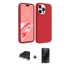 MARSİLYAN™- iPhone 15 Pro Kılıf Kozmos Yansıma Özel Seri - Siyah 3D Antistatik Hayalet Cam Ekran Koruyucu + Raze Metal Kamera Lens - GS