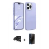 MARSİLYAN™- iPhone 15 Pro Kılıf Kozmos Yansıma Özel Seri - Siyah 3D Antistatik Hayalet Cam Ekran Koruyucu + Raze Metal Kamera Lens - GS