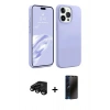 MARSİLYAN™- iPhone 15 Pro Kılıf Kozmos Yansıma Özel Seri - Siyah 3D Antistatik Hayalet Cam Ekran Koruyucu + Raze Metal Kamera Lens - SH