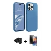 MARSİLYAN™- iPhone 15 Pro Kılıf Kozmos Yansıma Özel Seri - Siyah 3D Antistatik Mat Seramik Nano Ekran Koruyucu + Raze Metal Kamera Lens - SH