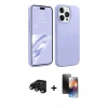 MARSİLYAN™- iPhone 15 Pro Kılıf Kozmos Yansıma Özel Seri - Siyah 3D Antistatik Mat Seramik Nano Ekran Koruyucu + Raze Metal Kamera Lens - SH