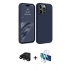 MARSİLYAN™- iPhone 15 Pro Kılıf Kozmos Yansıma Özel Seri - Siyah 3D Antistatik Seramik Nano Ekran Koruyucu + Raze Metal Kamera Lens - SH