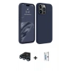MARSİLYAN™- iPhone 15 Pro Kılıf Kozmos Yansıma Özel Seri - Siyah Bilvis 0.18mm Plus Cam Ekran Koruyucu + Raze Metal Kamera Lens - LT