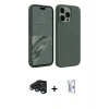 MARSİLYAN™- iPhone 15 Pro Kılıf Kozmos Yansıma Özel Seri - Siyah Bilvis 0.18mm Plus Cam Ekran Koruyucu + Raze Metal Kamera Lens - LT