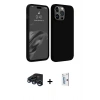 MARSİLYAN™- iPhone 15 Pro Kılıf Kozmos Yansıma Özel Seri - Siyah Bilvis 0.18mm Plus Cam Ekran Koruyucu + Raze Metal Kamera Lens - LT