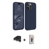 MARSİLYAN™- iPhone 15 Pro Kılıf Kozmos Yansıma Özel Seri - Siyah Bilvis 3D Cam Ekran Koruyucu + Raze Metal Kamera Lens - GS