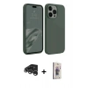 MARSİLYAN™- iPhone 15 Pro Kılıf Kozmos Yansıma Özel Seri - Siyah Bilvis 3D Cam Ekran Koruyucu + Raze Metal Kamera Lens - GS