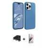 MARSİLYAN™- iPhone 15 Pro Kılıf Kozmos Yansıma Özel Seri - Siyah Bilvis 3D Mat Cam Ekran Koruyucu + Raze Metal Kamera Lens - LT