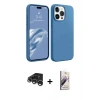 MARSİLYAN™- iPhone 15 Pro Kılıf Kozmos Yansıma Özel Seri - Siyah Bilvis 3D Mat Cam Ekran Koruyucu + Raze Metal Kamera Lens - GS