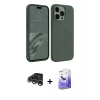 MARSİLYAN™- iPhone 15 Pro Kılıf Kozmos Yansıma Özel Seri - Siyah Bilvis 5in1 5D Magic Hayalet Cam Ekran Koruyucu + Raze Metal Kamera Lens - GS