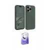MARSİLYAN™- iPhone 15 Pro Kılıf Kozmos Yansıma Özel Seri - Siyah Bilvis 5in1 5D Magic Hayalet Cam Ekran Koruyucu