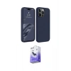 MARSİLYAN™- iPhone 15 Pro Kılıf Kozmos Yansıma Özel Seri - Siyah Bilvis 5in1 5D Magic Hayalet Cam Ekran Koruyucu