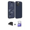 MARSİLYAN™- iPhone 15 Pro Kılıf Kozmos Yansıma Özel Seri - Siyah Bilvis 5in1 5D Magic Hayalet Cam Ekran Koruyucu + Raze Metal Kamera Lens - GS
