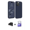 MARSİLYAN™- iPhone 15 Pro Kılıf Kozmos Yansıma Özel Seri - Siyah Bilvis 5in1 5D Magic Hayalet Cam Ekran Koruyucu + Raze Metal Kamera Lens - TMGI