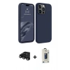MARSİLYAN™- iPhone 15 Pro Kılıf Kozmos Yansıma Özel Seri - Siyah Bilvis Hayalet Cam Ekran Koruyucu + Raze Metal Kamera Lens - SH