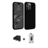 MARSİLYAN™- iPhone 15 Pro Kılıf Kozmos Yansıma Özel Seri - Siyah Bilvis Hayalet Cam Ekran Koruyucu + Raze Metal Kamera Lens - SH