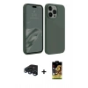 MARSİLYAN™- iPhone 15 Pro Kılıf Kozmos Yansıma Özel Seri - Siyah Buffer Cam Ekran Koruyucu + Raze Metal Kamera Lens - LT