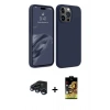MARSİLYAN™- iPhone 15 Pro Kılıf Kozmos Yansıma Özel Seri - Siyah Buffer Cam Ekran Koruyucu + Raze Metal Kamera Lens - LT