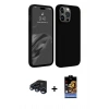 MARSİLYAN™- iPhone 15 Pro Kılıf Kozmos Yansıma Özel Seri - Siyah Buffer Hayalet Cam Ekran Koruyucu + Raze Metal Kamera Lens - LT