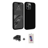 MARSİLYAN™- iPhone 15 Pro Kılıf Kozmos Yansıma Özel Seri - Siyah Joko 5D Cam + Raze Metal Kamera Lens - GS