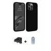 MARSİLYAN™- iPhone 15 Pro Kılıf Kozmos Yansıma Özel Seri - Siyah Joko Magic 5D Cam + Gümüş Raze Metal Kamera Lens