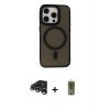 MARSİLYAN™- iPhone 15 Pro Kılıf Kutup Serisi - Siyah Joko Magic 5D Hayalet Cam + Raze Metal Kamera Lens - GS