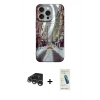 MARSİLYAN™- iPhone 15 Pro Kılıf Nova Doku Prime - Şeffaf Pasifik Cam Ekran Koruyucu + Raze Metal Kamera Lens - GS