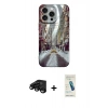 MARSİLYAN™- iPhone 15 Pro Kılıf Nova Doku Prime - Şeffaf Pasifik Cam Ekran Koruyucu + Raze Metal Kamera Lens - SH