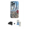 MARSİLYAN™- iPhone 15 Pro Kılıf Nova Doku Prime - Şeffaf Royal Nano Ekran Koruyucu + Raze Metal Kamera Lens - TMGI