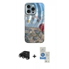 MARSİLYAN™- iPhone 15 Pro Kılıf Nova Doku Prime - Şeffaf Royal Nano Ekran Koruyucu + Raze Metal Kamera Lens - SH