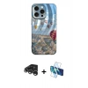 MARSİLYAN™- iPhone 15 Pro Kılıf Nova Doku Prime - Siyah 3D Antistatik Seramik Nano Ekran Koruyucu + Raze Metal Kamera Lens - GS